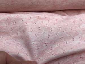 Bomuldsjersey - fin hulmønstret og i smuk lyserød meleret